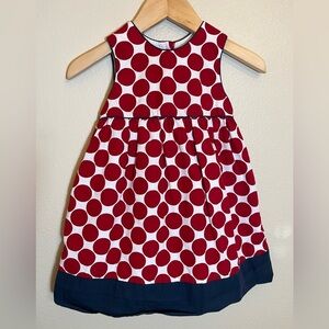 Threads Red Polka Dot Lined Cotton Dress